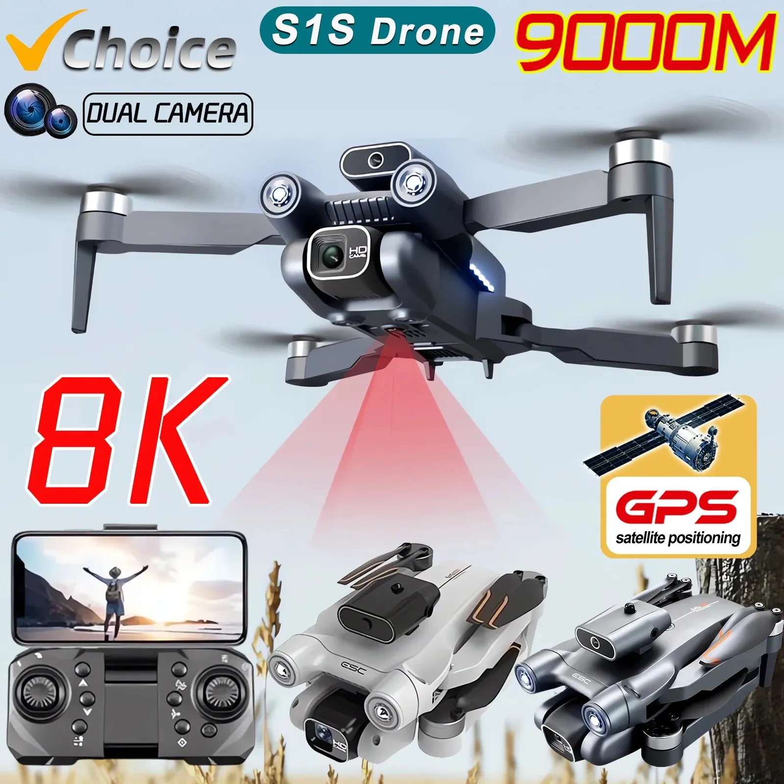 S1S Drone kamera GPS 5G 8K pro - Drone Multispectral ulasan dan harga